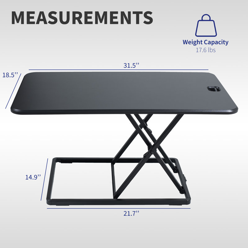 Support pour écran de table VIVO, Noir, L 31,5 po x P 18,5 po