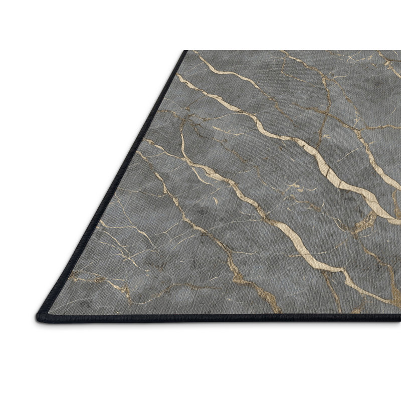 Tapis gris lavable à la machine, Carré 8 pi