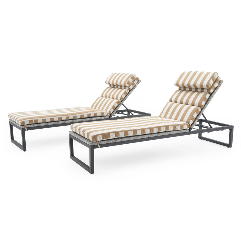 Sameko 18 Piece Rattan Complete Patio Set With Sunbrella Cushion Covers, Beige, Gray