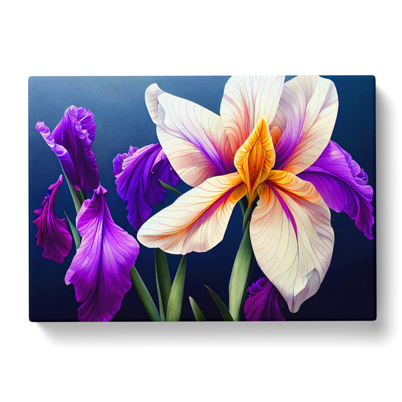 Pure Iris Flowers - Wrapped Canvas, 40cm H x 60cm W x 3cm D