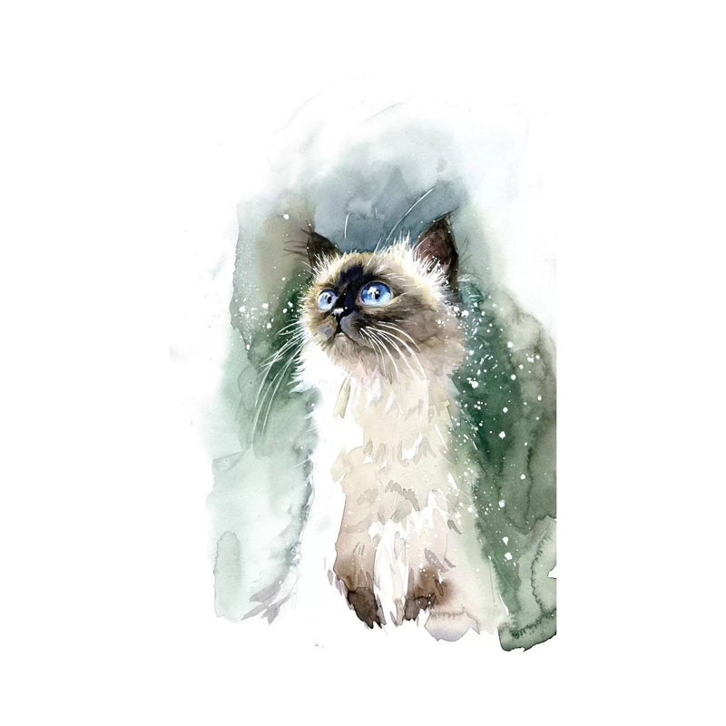 Kitten with Blue Eyes 1 Piece Painting on Canvas, 66.04 cm H x 45.72 cm W x 1.91 cm D, Wrapped Canvas