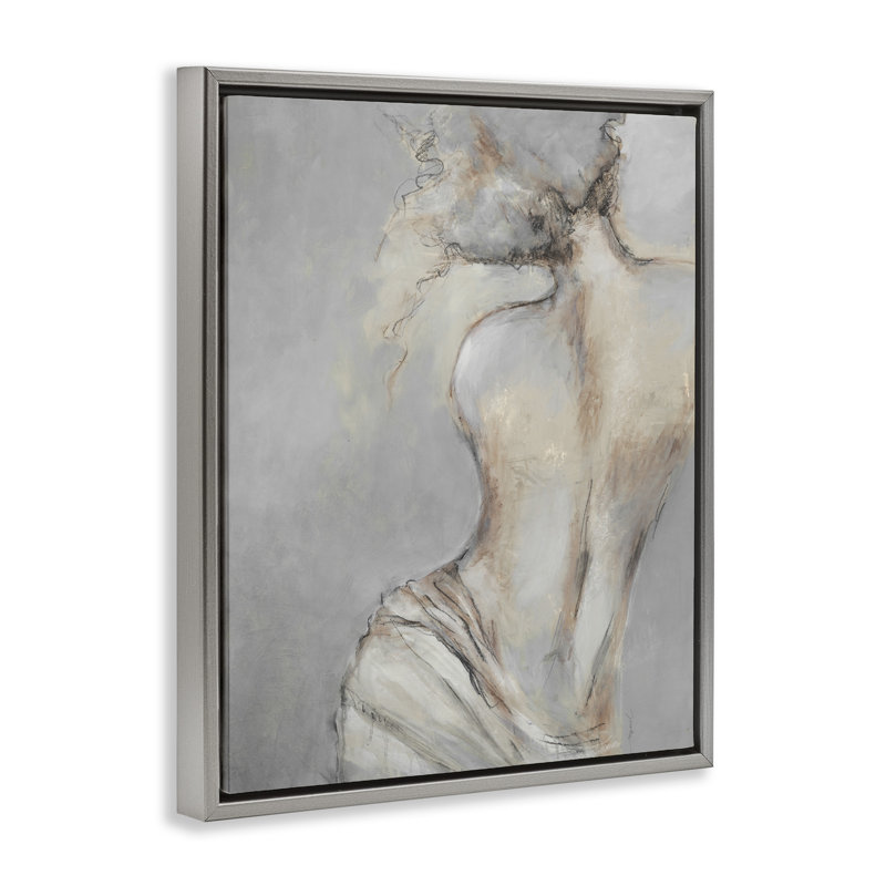 Art traditionnel sur toile flottant encadré gris traditionnel par Liz Jardine, H 31 po x l 25 po, Cadre flottant gris
