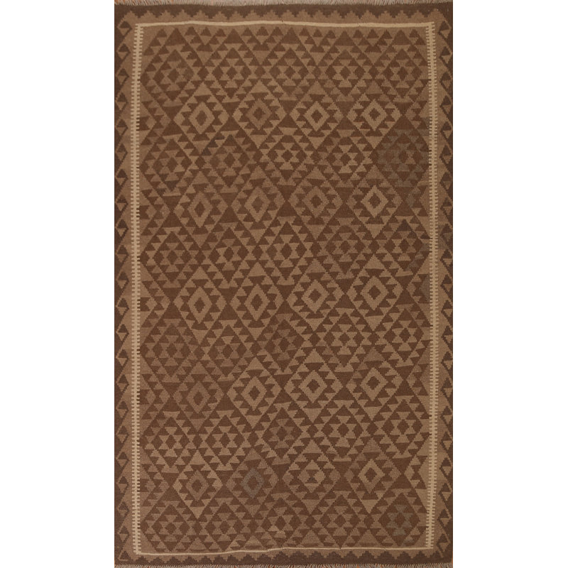 Tapis gris en laine noué à la main de conception unique 7 pi 10 po x 8 pi 10 po New Age