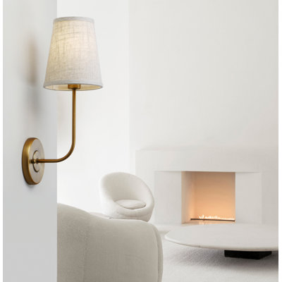 2-light Linen Fabric Shade Wall Sconce
