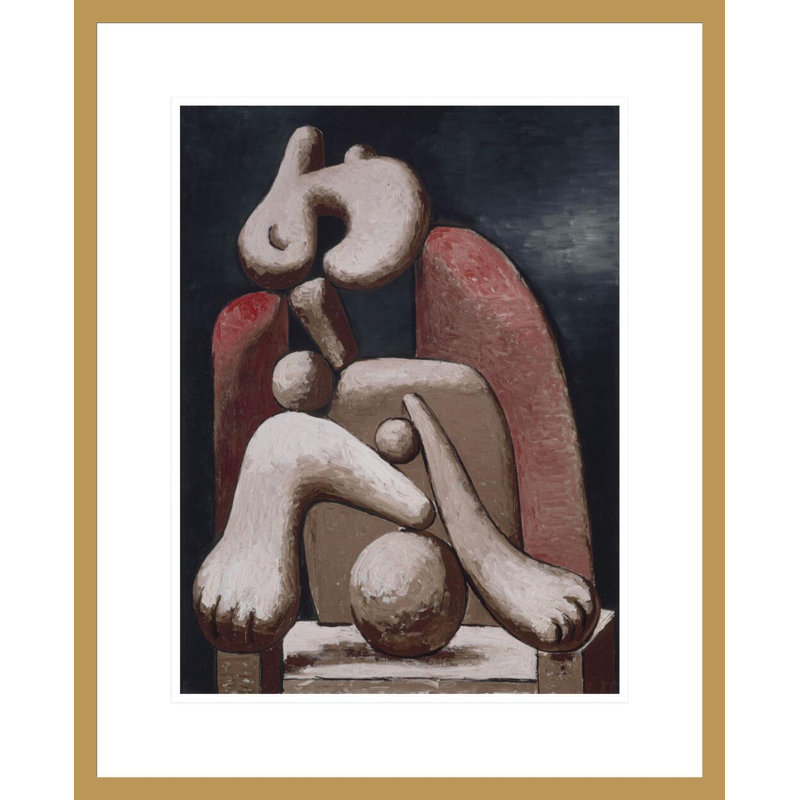 «Femme dans un fauteuil» par Pablo Picasso - impression giclée encadrée, H 21,75 po x l 17,71 po