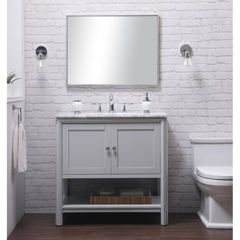 Ensemble de meuble-lavabo simple 36 po Newsoms, Gris