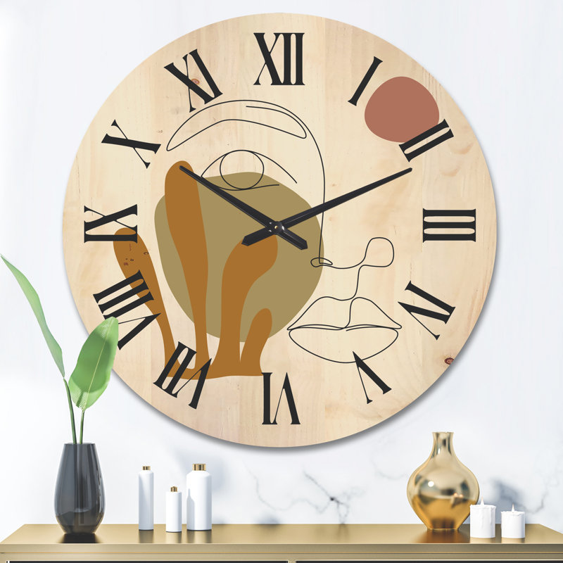 Horloge murale en bois à une ligne, Grand