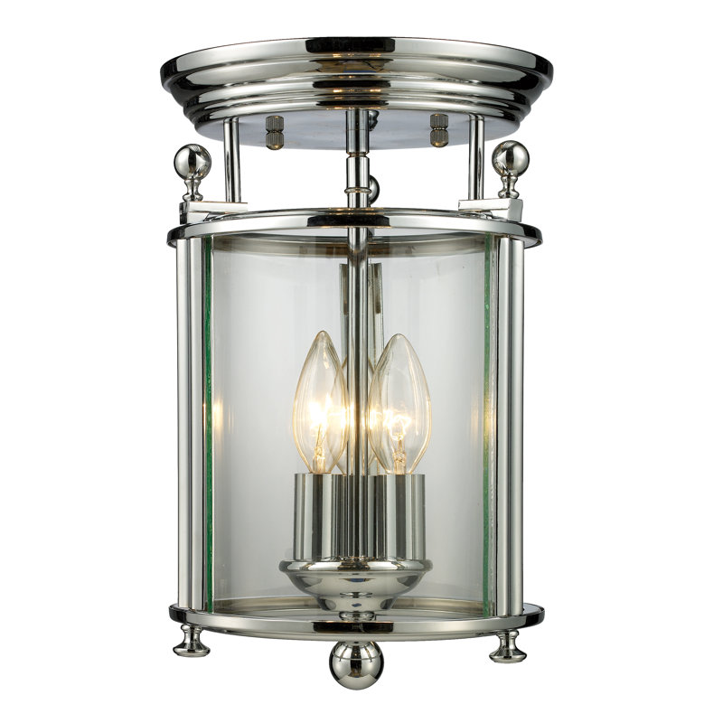 Lucah Glass Flush Mount, Chrome