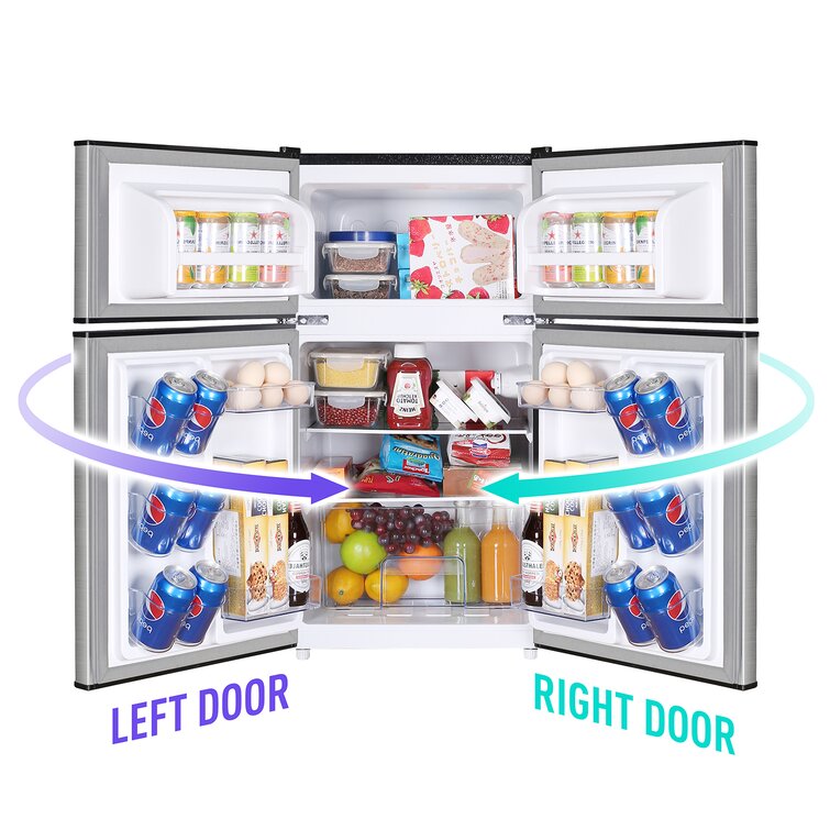 Frestec 3.2 Cu.Ft Mini Fridge for Bedroom, Mini Refrigerator with freezer, Dorm  Fridge with Freezer, 2 Doors Perfect for Room and Office, Adjustable  Temperature… in 2023