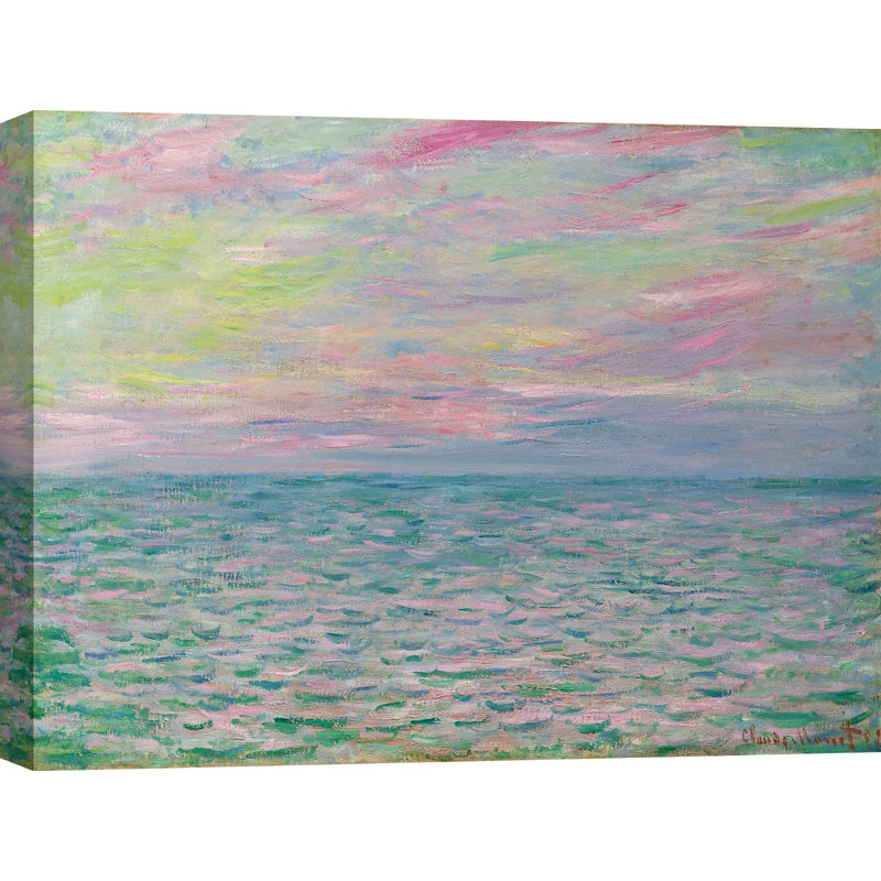 Sunset In Pourville by Claude Monet - Wrapped Canvas Painting, 50cm H x 70cm W x 4cm D