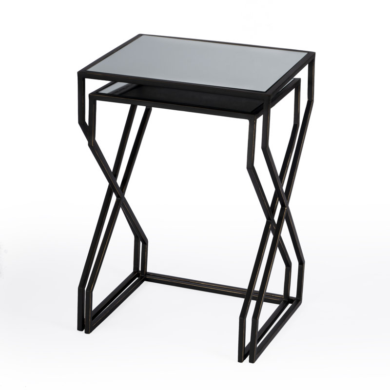 Demi Modern Mirrored Nesting Tables