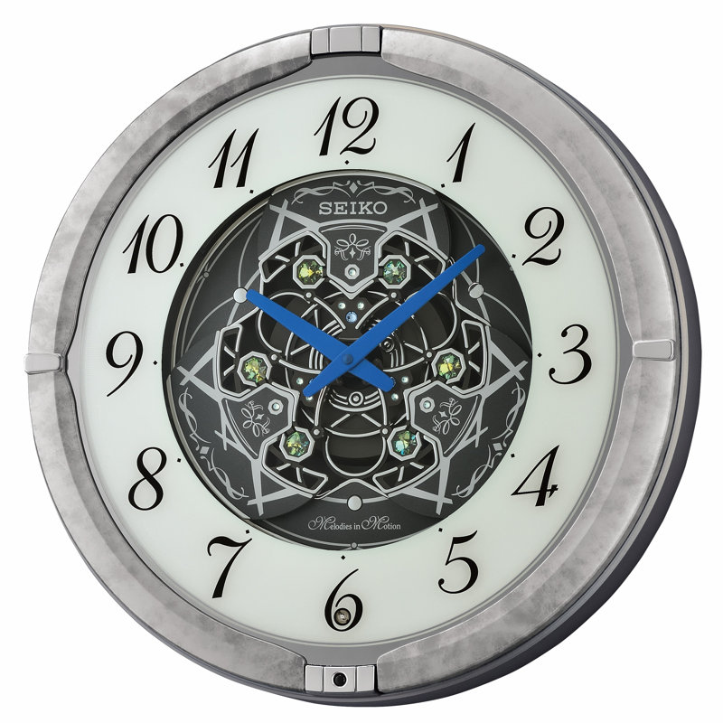 QXM397SRH Melodies In Motion Clock, Silver-Tone