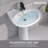 Modern U-Shape White Pedestal Bathroom Sink With Overflow