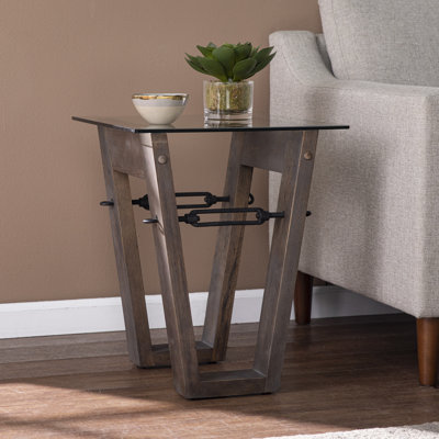 Garrinston Glass Top End Table