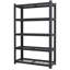Étagère robuste en maille métallique 5 pour le garage, la cuisine et le bureau - capacité de 2 000 lb, tablette noire facile à installer avec hauteur réglable, espace de rangement