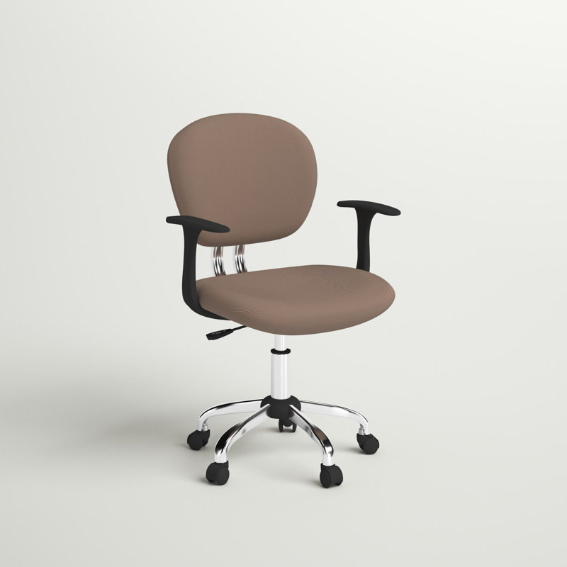 Mid-Back Mesh Padded Swivel Task Office Chair, Coffee, Fixed