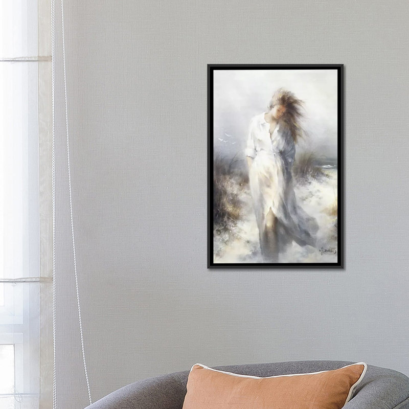 « rêvey », impression sur toile, H 26 po x l 18 po x P 1,5 po, Toile avec cadre noir, Pas de tapis