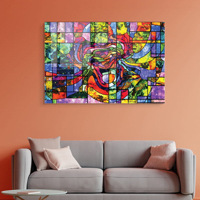 Élégante peinture décorative en verre trempé de 19,7 po x 27,6 po | 100% verre trempé, épaisseur: 0,16 pouce | Parfait pour la décoration intérieure, le salon et le bureau | Superbe œuvre d'art avec une esthétique moderne