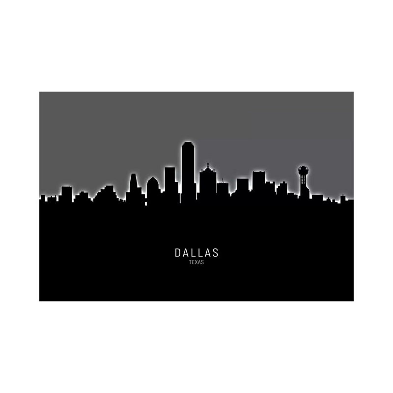 Dallas Texas Skyline by Michael Tompsett - Wrapped Canvas Print, 20.32 cm H x 30.48 cm W