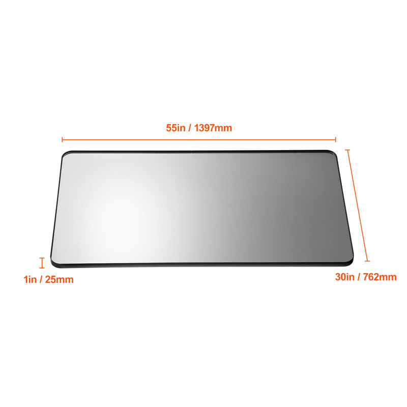 Aluminium Rectangle Mirror, Black, 76.2cm x 139.7cm