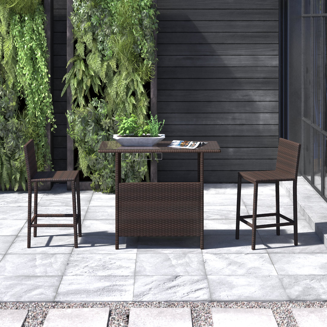 Ayzha Rectangular 2 - Person 46" Long Bistro Set Wade Logan®