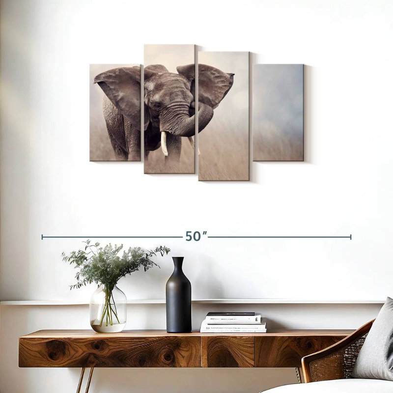 Young Savanna Elephant, 22" H x 36" W