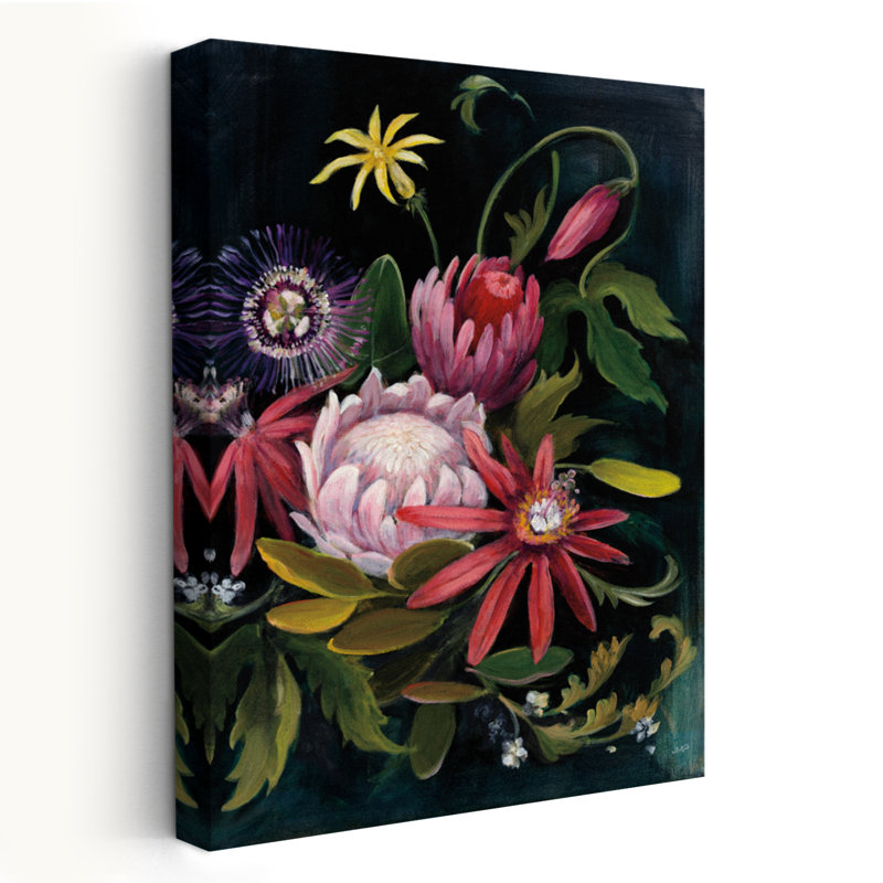 Black And Bromeliad Flower Show II Art, 24" H x 16" W