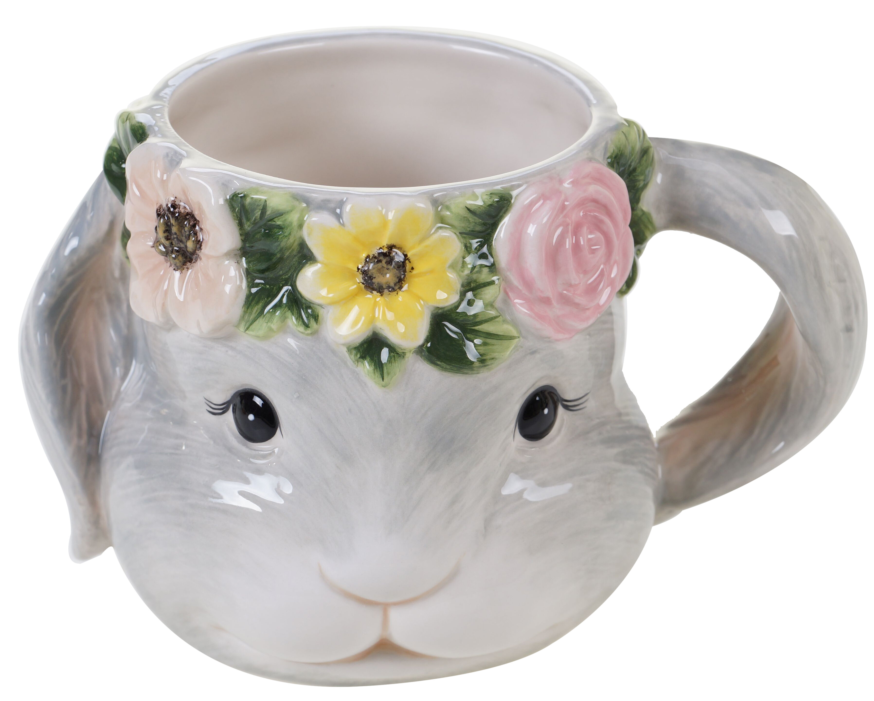 Certified International Sweet Bunny Set Of 4 3-D Bunny Mug