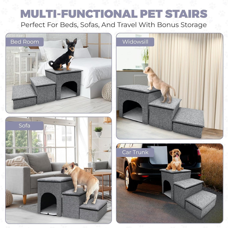 3-Step Pet Stairs Dog Steps
