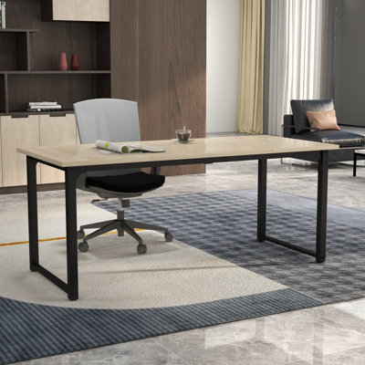 Lennain 32" Wide Wood Office Desk With Steel Tube 4-legs