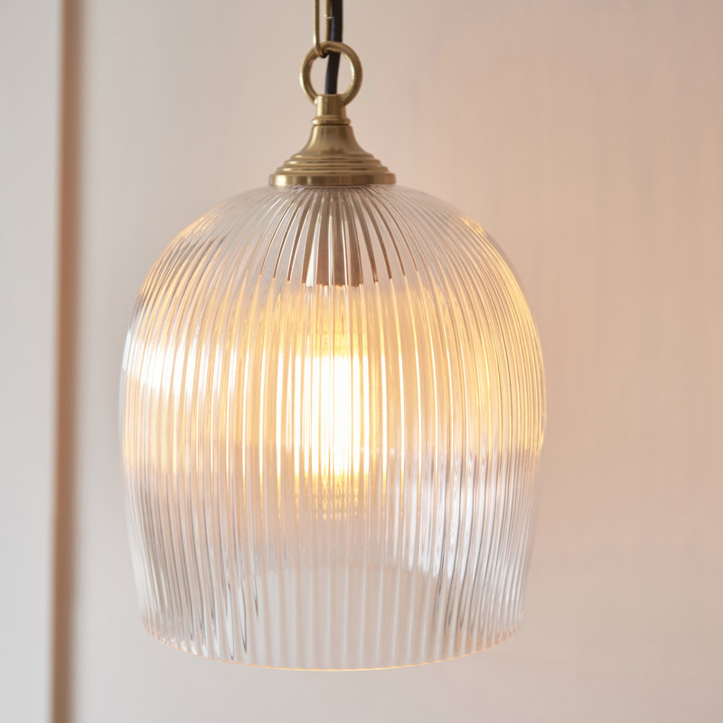 Ashcrow Ribbed Glass Pendant