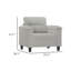 Canapé-fauteuil, microfibre grise, pieds fuselés, 35 po