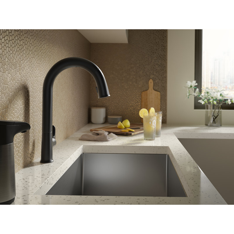 Sensate Pull-Down Touchless Single Handle Kitchen Faucet, Matte Black