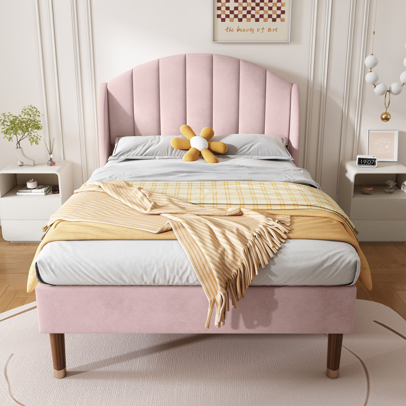 Upholstered Storage Bed, Pink