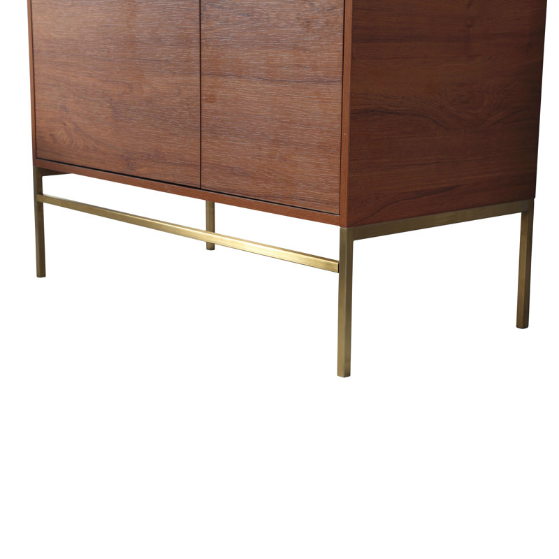 Ensemble de meuble-lavabo simple 36 po Maisie, Laiton satiné, Noyer épicé