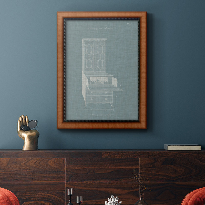 Toile encadrée de qualité supérieure avec cadre He Bibliothèque et bureau I prêt à accrocher, L 24 po x H 36 po