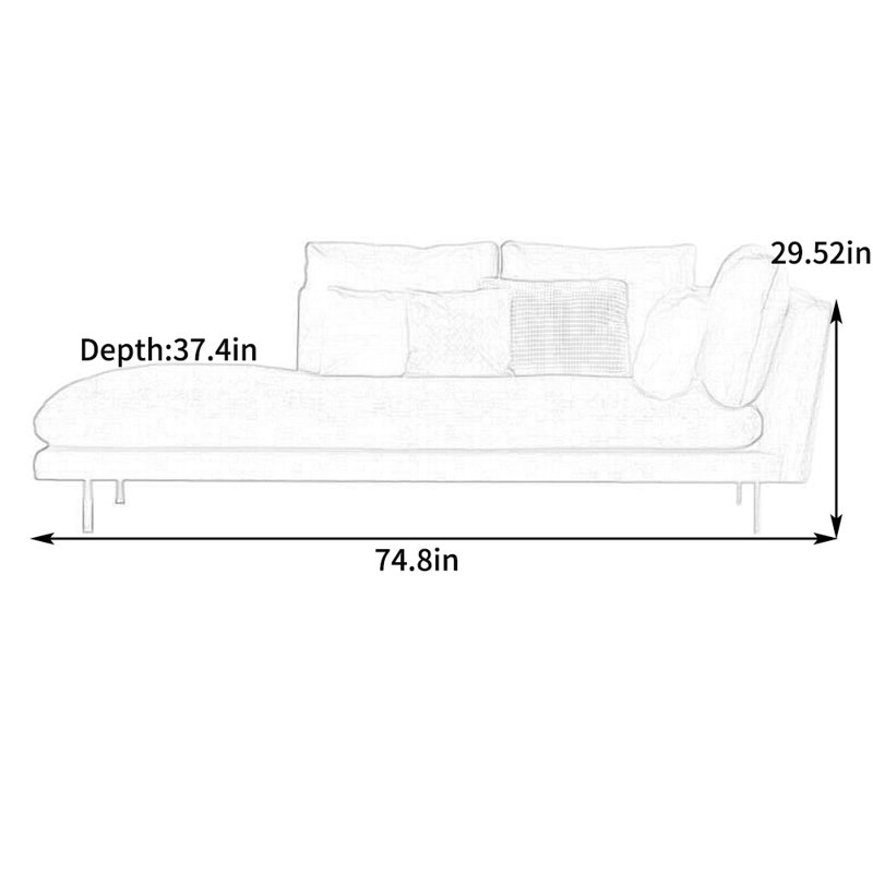 Chaise longue minimaliste au design élégant et confortable