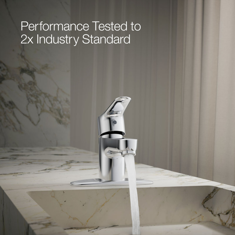 July Single-Handle Bathroom Sink Faucet with Escutcheon, Polished Chrome