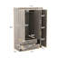 3-Door Wardrobe with 2 Drawers, Wood Grain Effect in Gray, Modern Design for Organized Storage