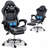 Gaming Chair with Massage Lumbar Support Ergonomic Video Game Chair for Adults, Adjustable Headrest & Footrest, 90-135° Recline, 360° Swivel, Grey-1977930649