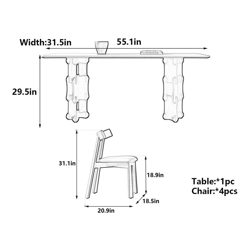Jamall, 29.5" H x 55.1" L x 31.5" W