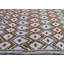 Tapis unique bleu, jaune et rose de 5 pi 9 po x 9 pi 10 po des années 1980