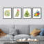 Winter Winter Christmas Tree Ornament Bulb Mistletoe, impression sur papier, 4 pièces-97770698-97770699