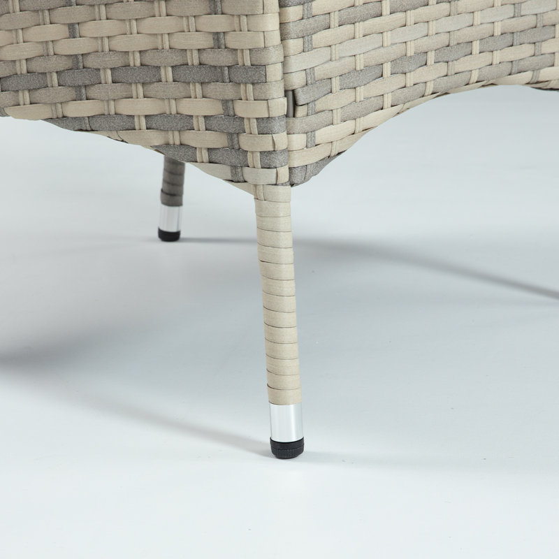 5-Piece Outdoor Rattan Dining Set With Cushions, Armchairs, And A Tempered-Glass Top Table, Taupe
