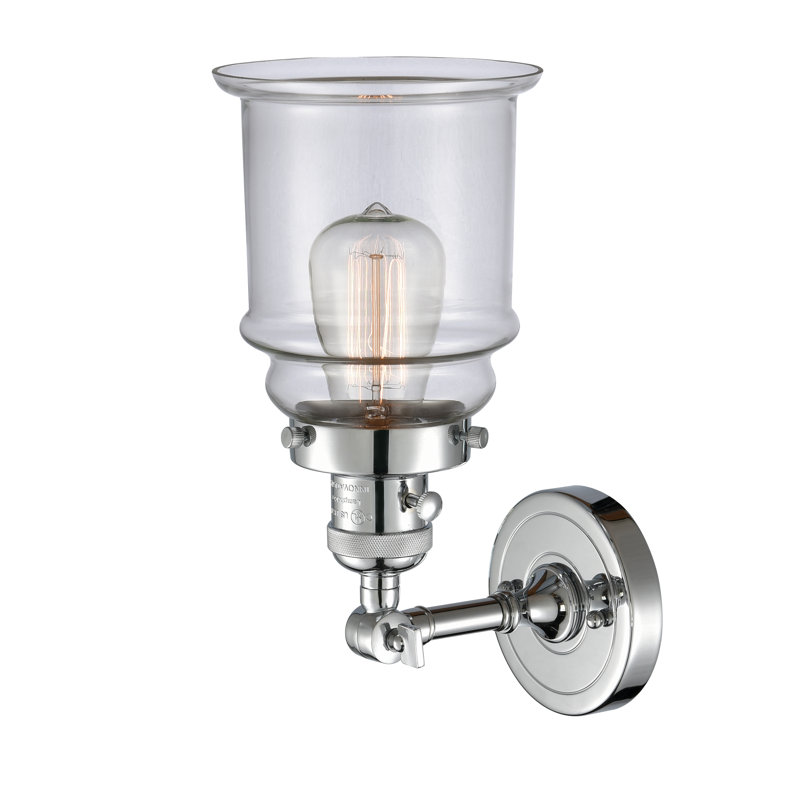 Galaviz Armed Sconce, Clear, 3.5 Watt Vintage LED Bulb, Polished Chrome