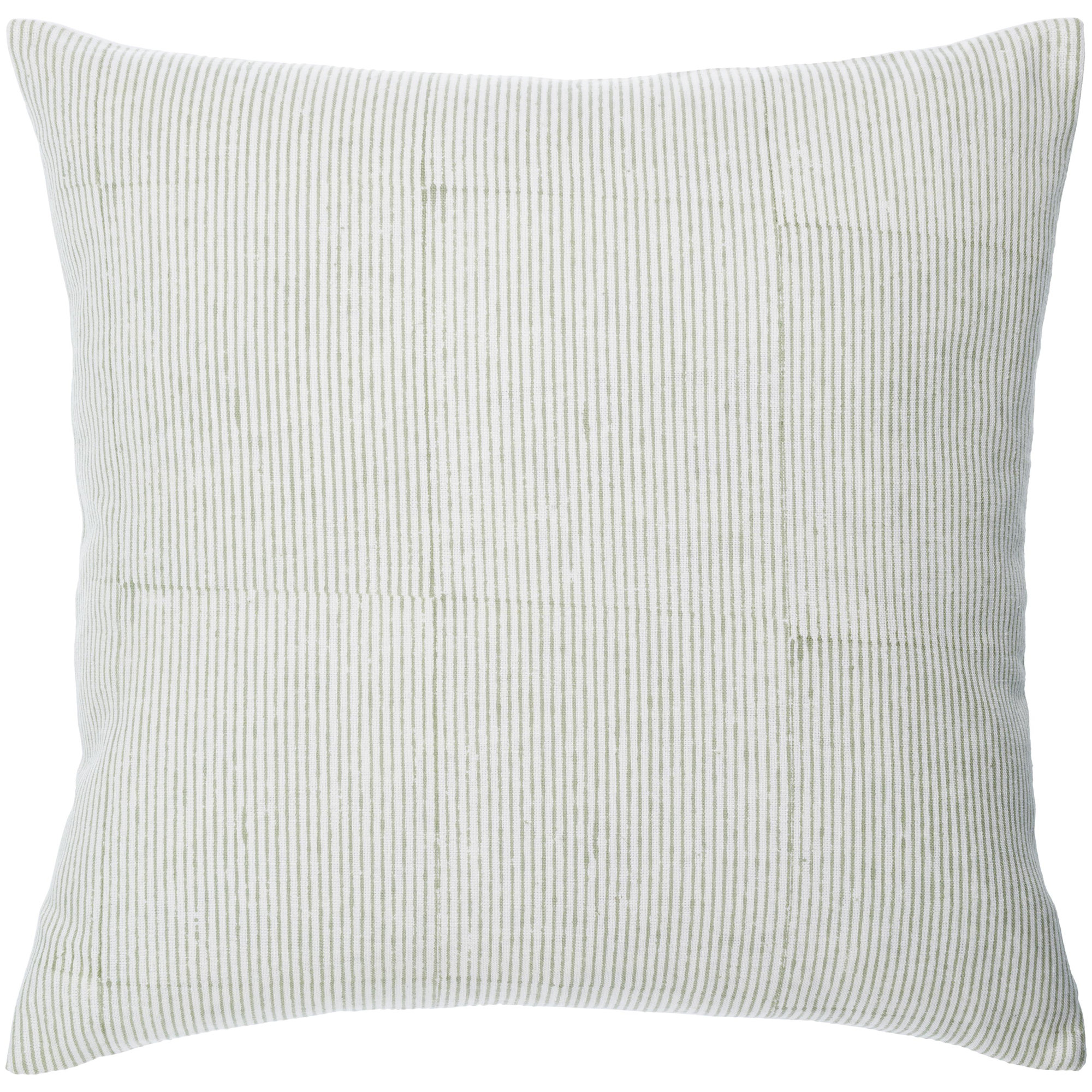 Vischer Striped Linen Throw Pillow, 18" x 18", Light Sage, Polyester/Polyfill