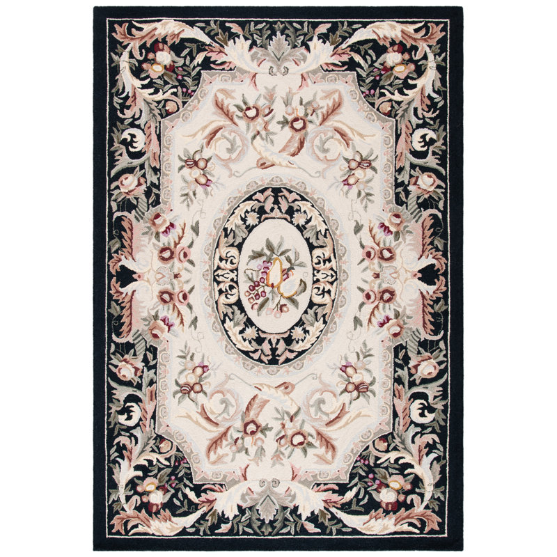 Tapis oriental en laine crocheté à la main Caleb, Rectangle 3 pi 9 po x 5 pi 9 po