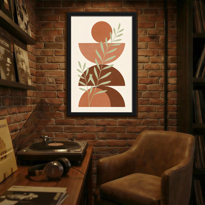 Motif abstrait de formes et de feuilles abstraites