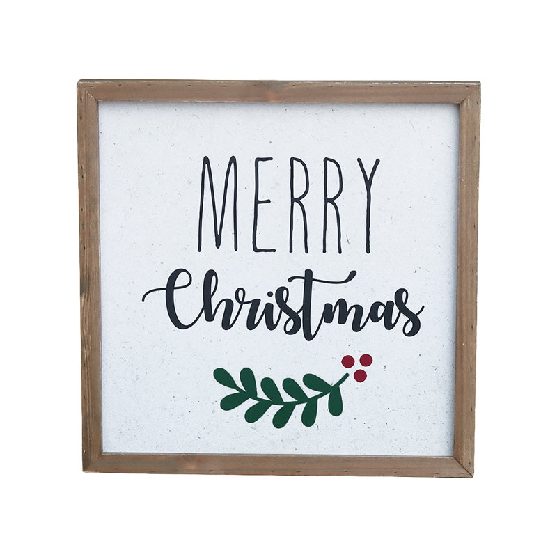 Panneau mural en bois Merry Christmas