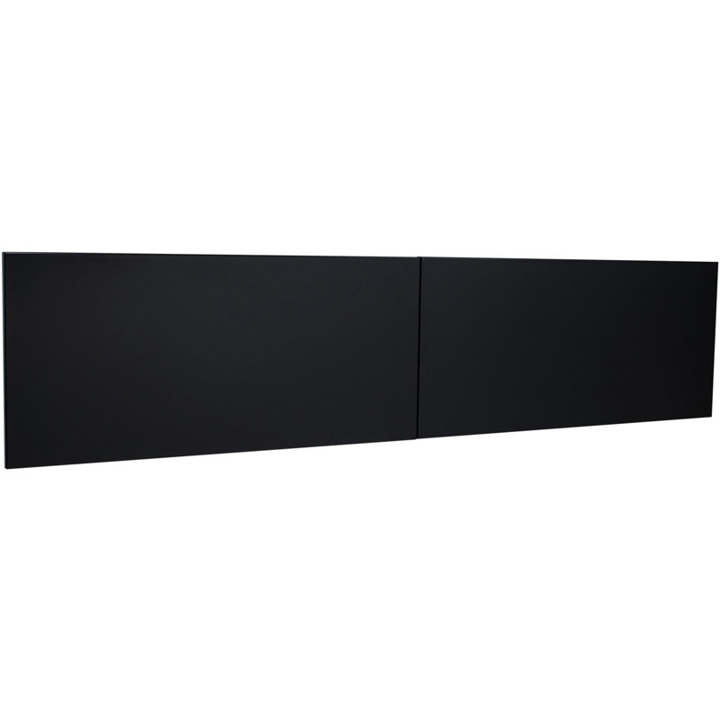 Black Steel 72'' Wide Desk Hutch with Locking Doors